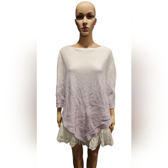 Barefoot Dreams Cozy Chic ultra lite knit women's ombre purple poncho one size - Picture 4 of 9